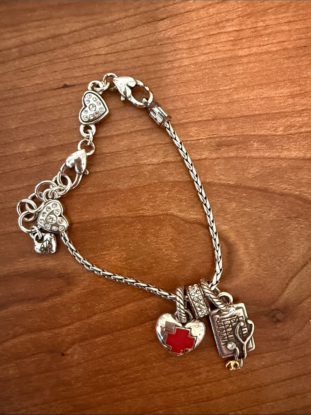 Brighton Sterling Silver Nurse Charm Bracelet